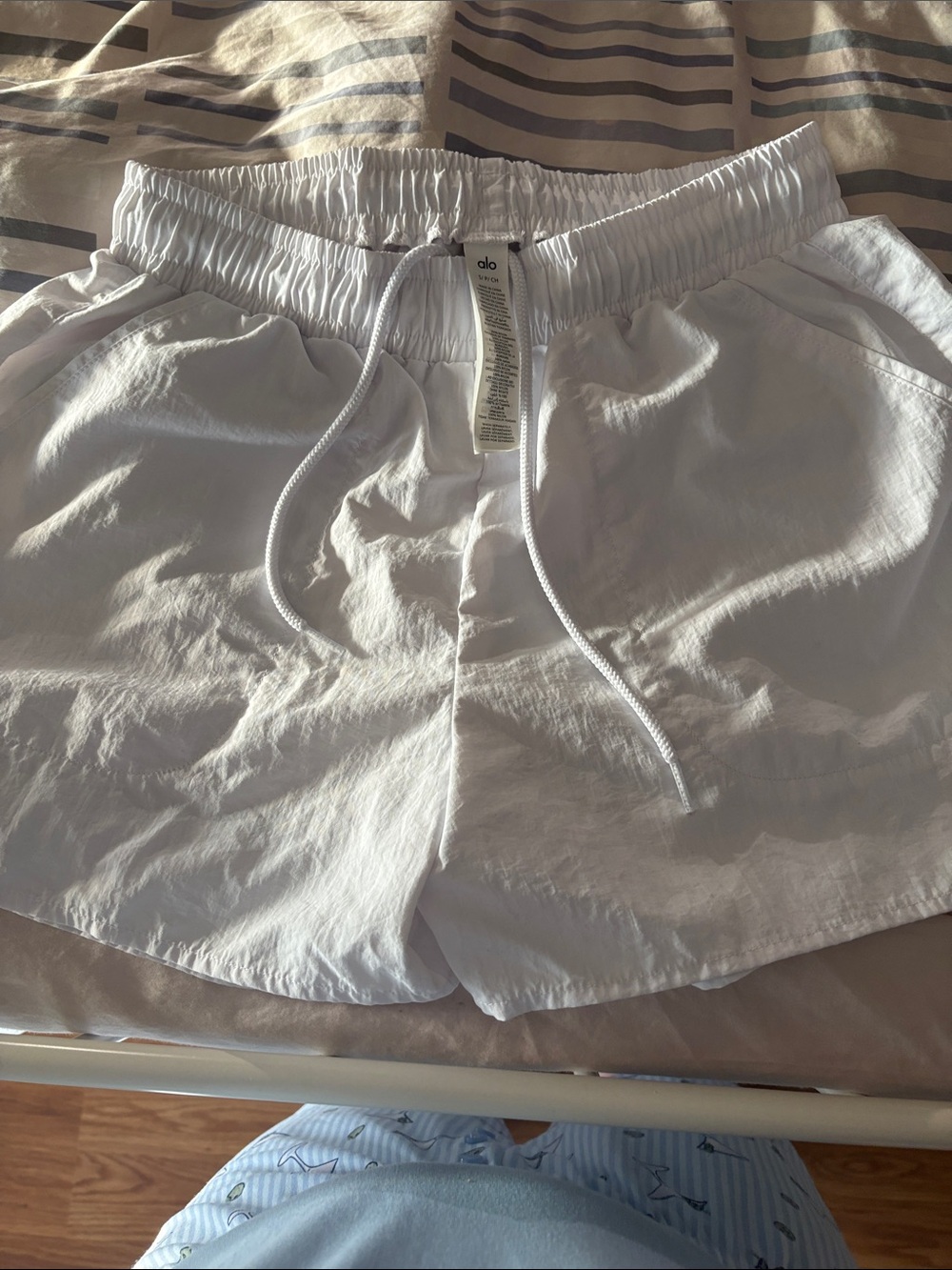 ALO Yoga White Athletic Shorts - Picture 2 of 4